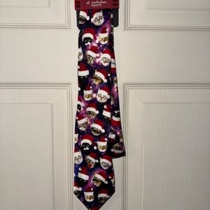 St. Nicholas Square Cat Christmas Tie that lights up